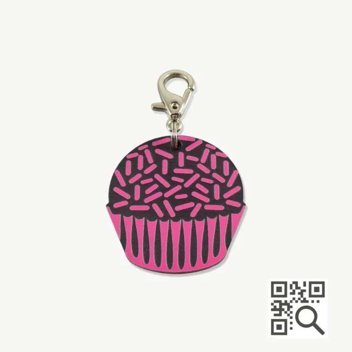 tag de identificação pet com qr code - modelo brigadeiro - marca dog vibe