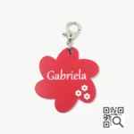 tag de identificação pet com qr code - modelo flor - marca dog vibe