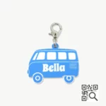 tag de identificação pet com qr code - modelo kombi - marca dog vibe