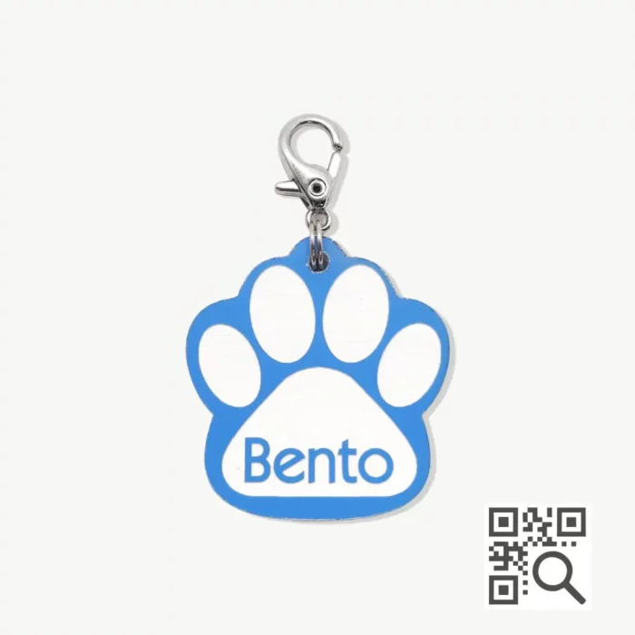 tag de identificação pet com qr code - modelo patinha - marca dog vibe