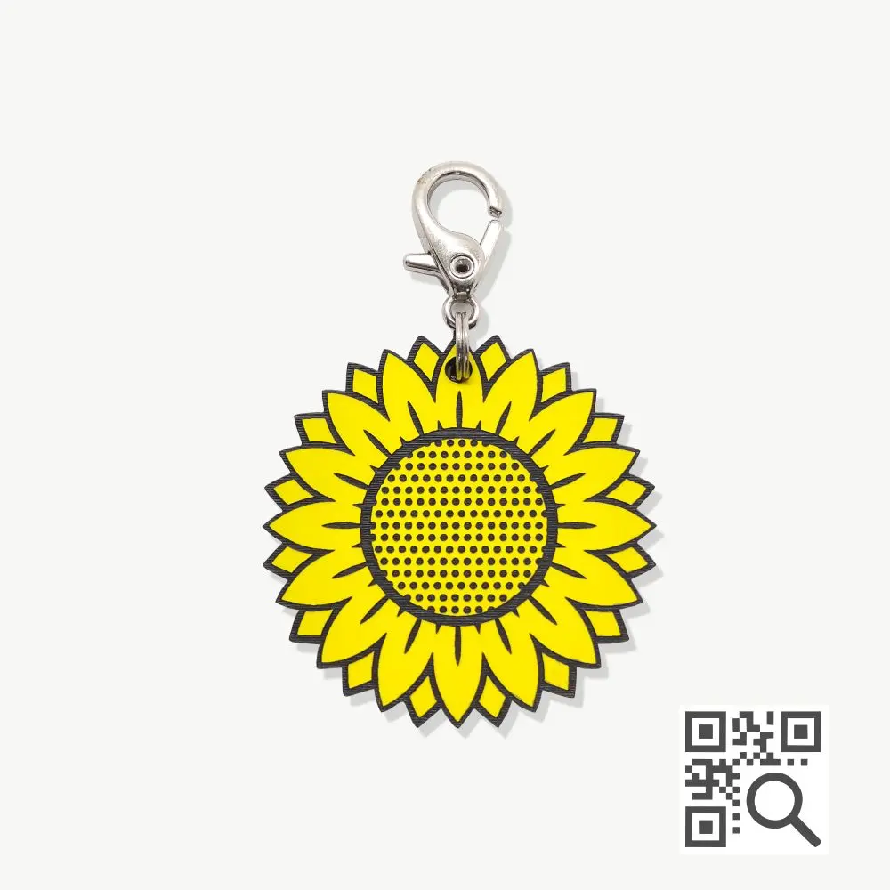 tag de identificação pet com qr code - modelo primavera - marca dog vibe